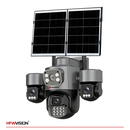 6MP Triple-Lens 4G Solar Security Camera AOV with 14W Solar Panel & Full-Color Night Vision