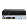 HFWVISION 16 channel POE NVR back interface close-up for security camera system

