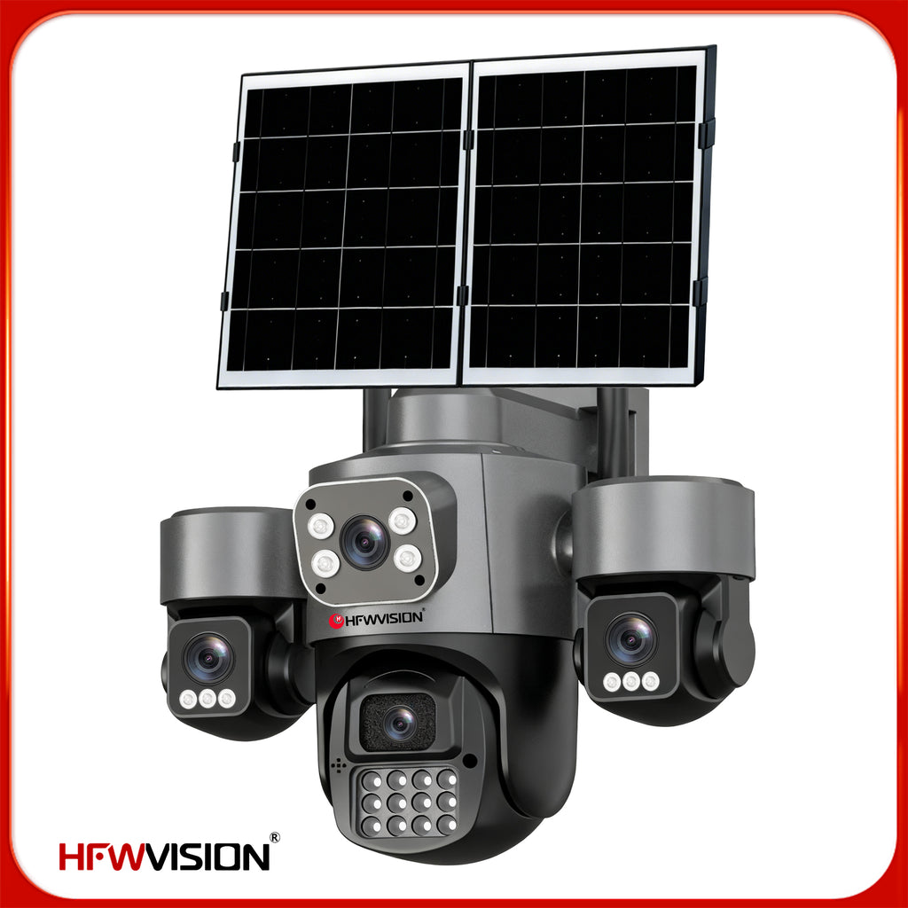 8MP Quad-Lens 4G Solar Security Camera AOV with 14W Solar Panel & Full-Color Night Vision