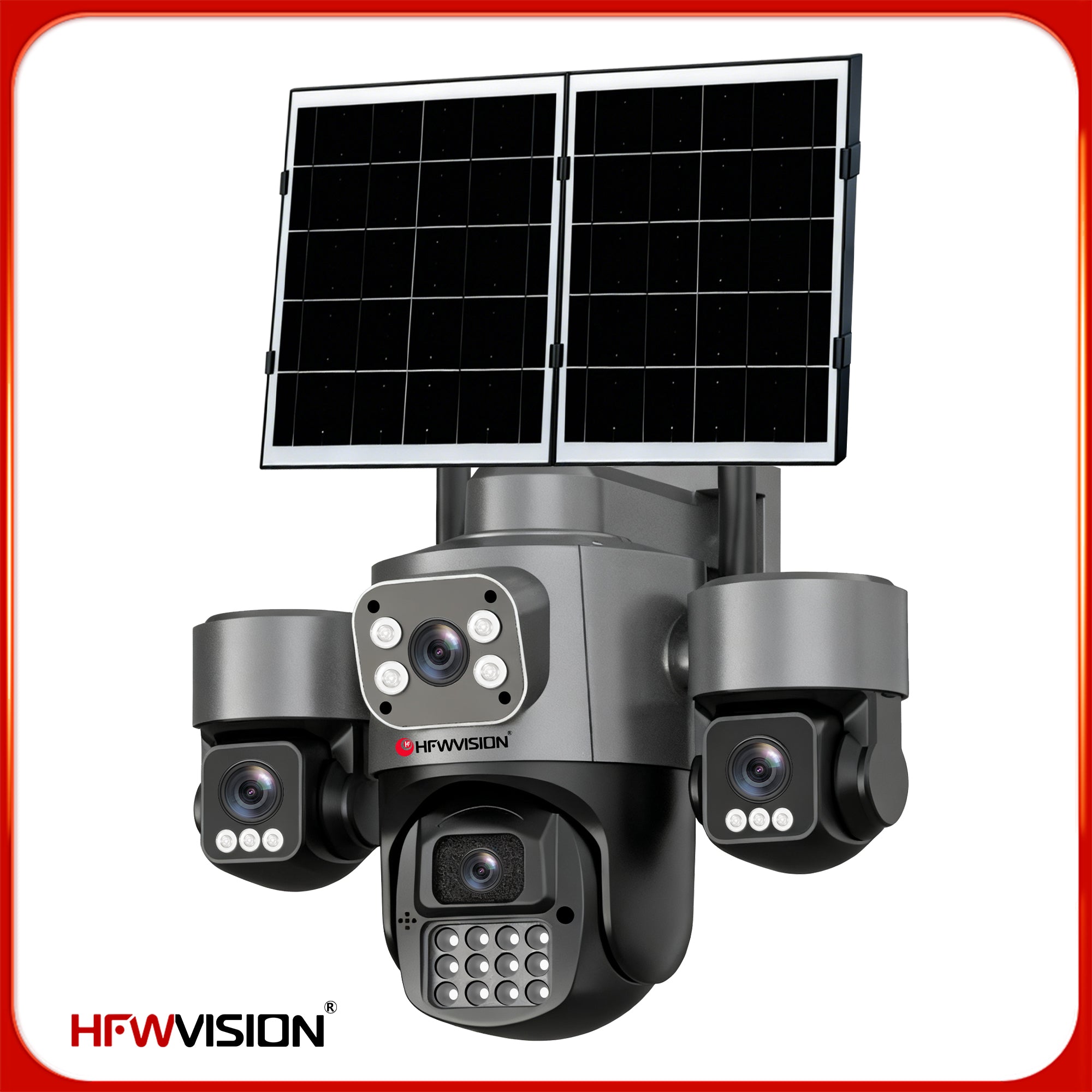 8MP Quad-Lens 4G Solar Security Camera AOV with 14W Solar Panel & Full-Color Night Vision