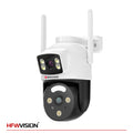 6MP Dual-Lens WiFi PTZ Camera - White & Black, 360° Pan/Tilt, Dual-Band WiFi, AI Human Tracking