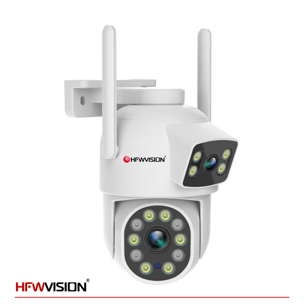 6MP Dual-Lens WiFi PTZ Camera - White, 360° Pan/Tilt, Dual-Band WiFi, AI Human Tracking