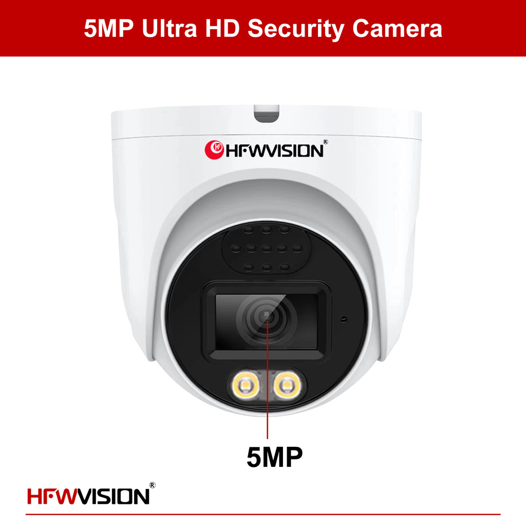 5MP Starlight Metal Dome POE Camera - Full Color Night Vision, Two-Way Audio