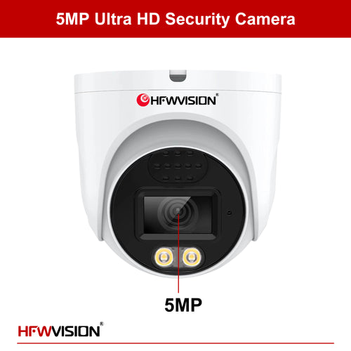 5MP Starlight Metal Dome POE Camera - Full Color Night Vision, Two-Way Audio