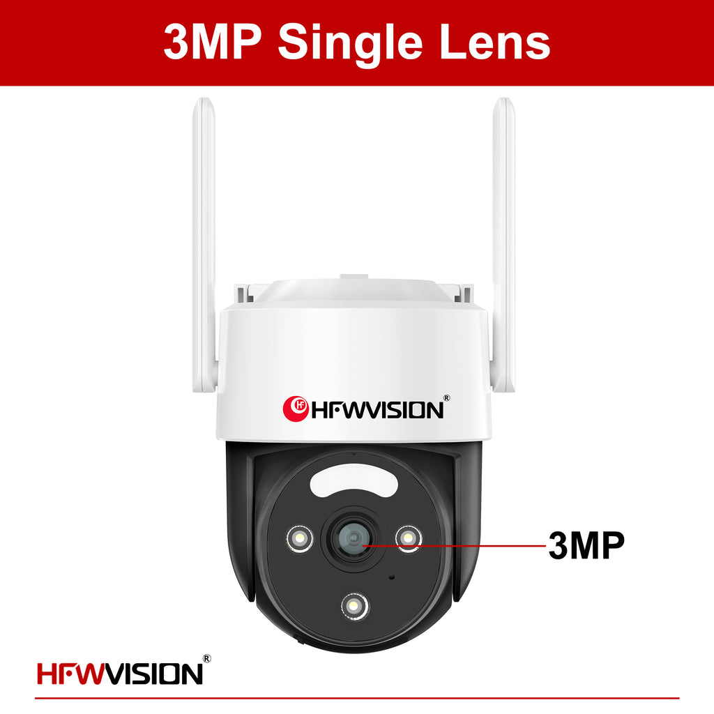 3MP 4G LTE Solar Security Camera with PTZ, PIR & 7W Solar Panel