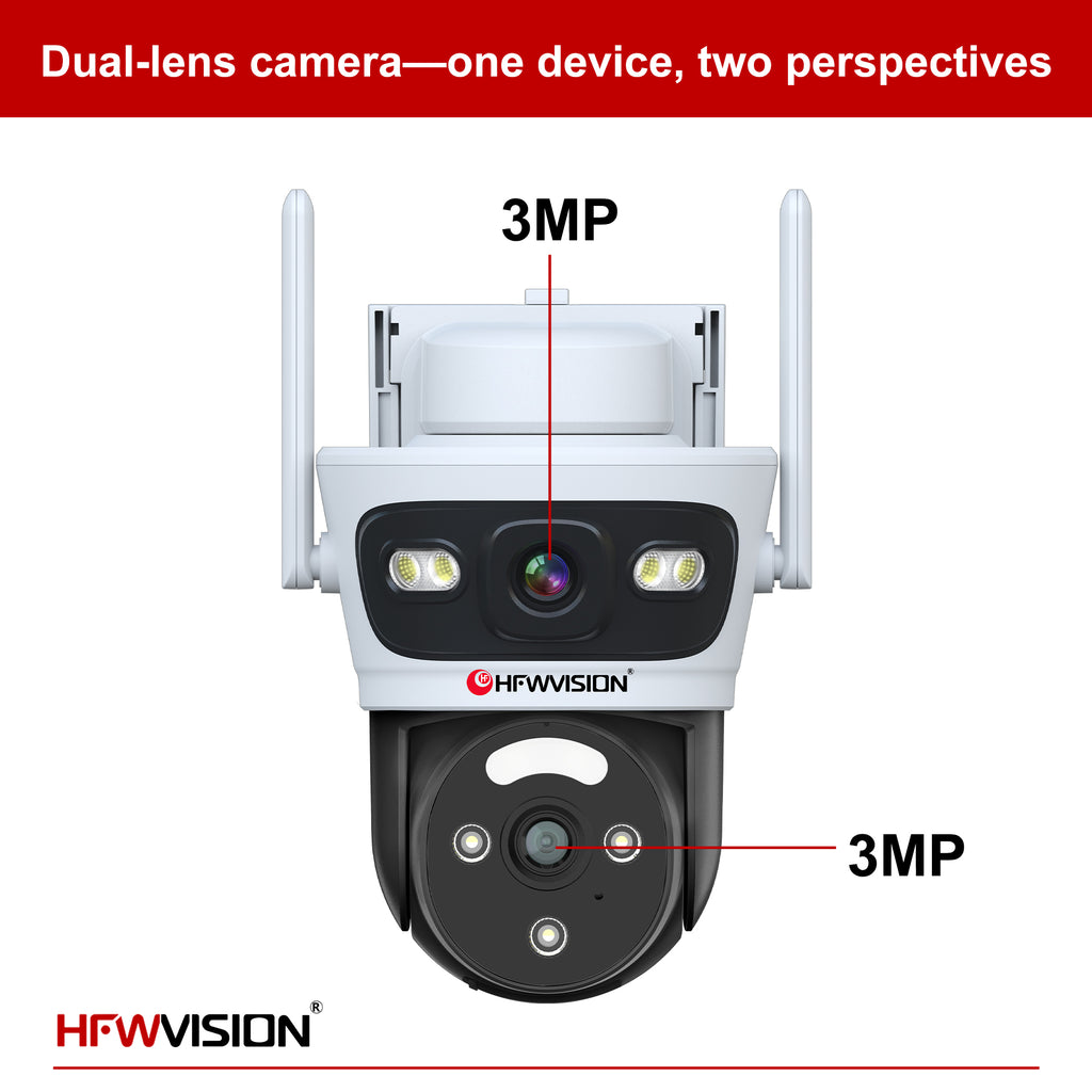 6MP Dual-Lens 4G LTE Solar Security Camera PTZ with 7W Solar Panel