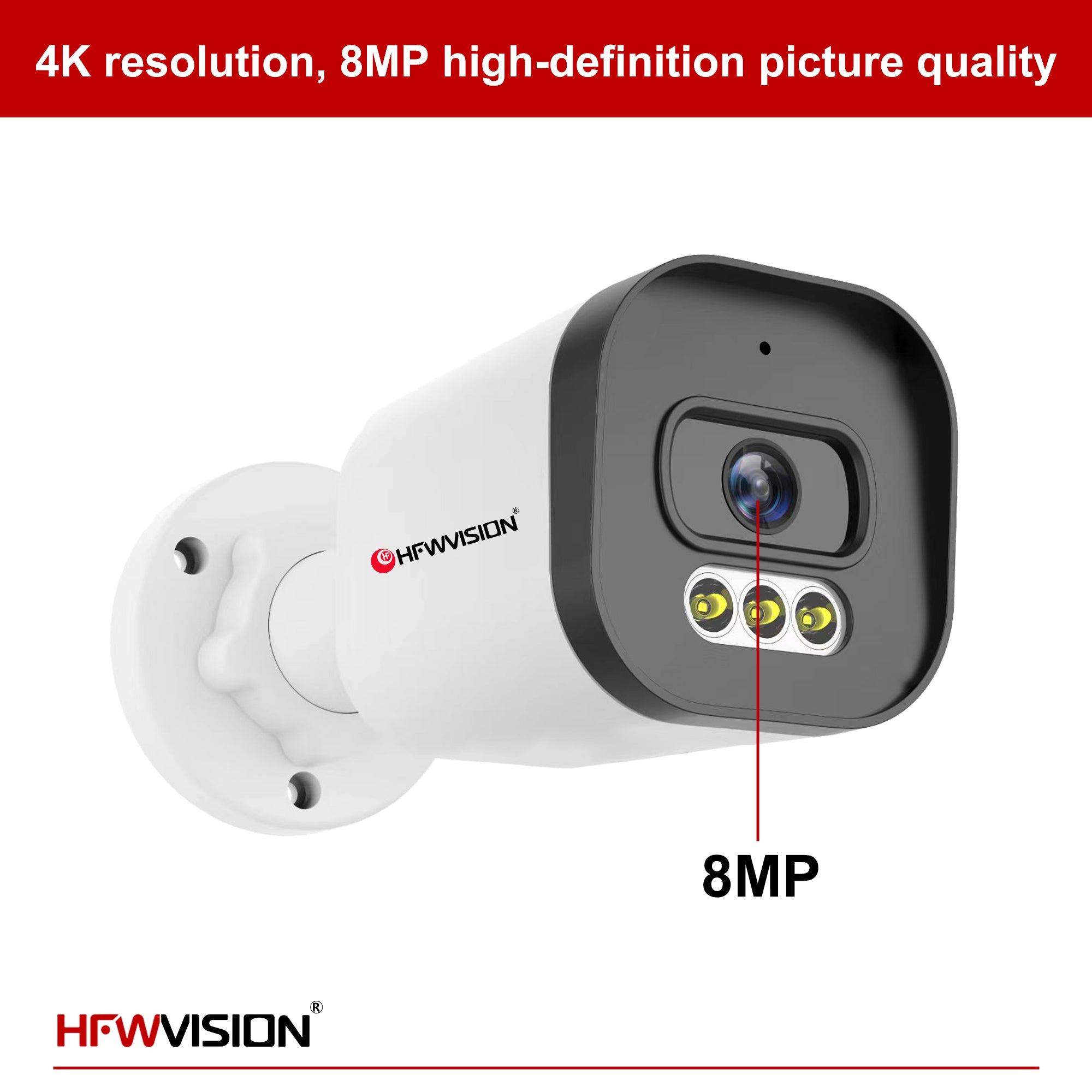 8MP Starlight Bullet POE Camera (NSW655) - Full Color Night Vision, Two-Way Audio