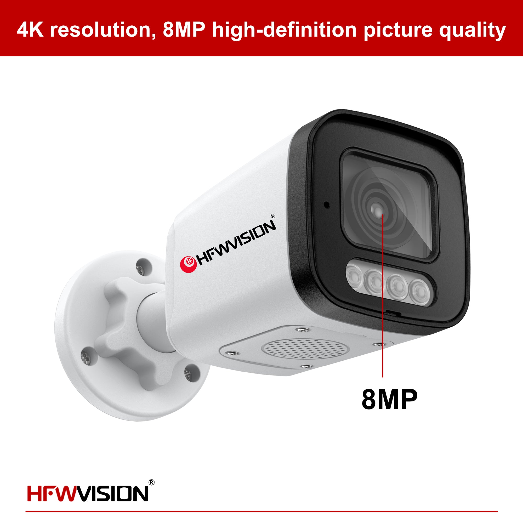 8MP Starlight Bullet POE Camera (NSW638) - Full Color Night Vision, Two-Way Audio