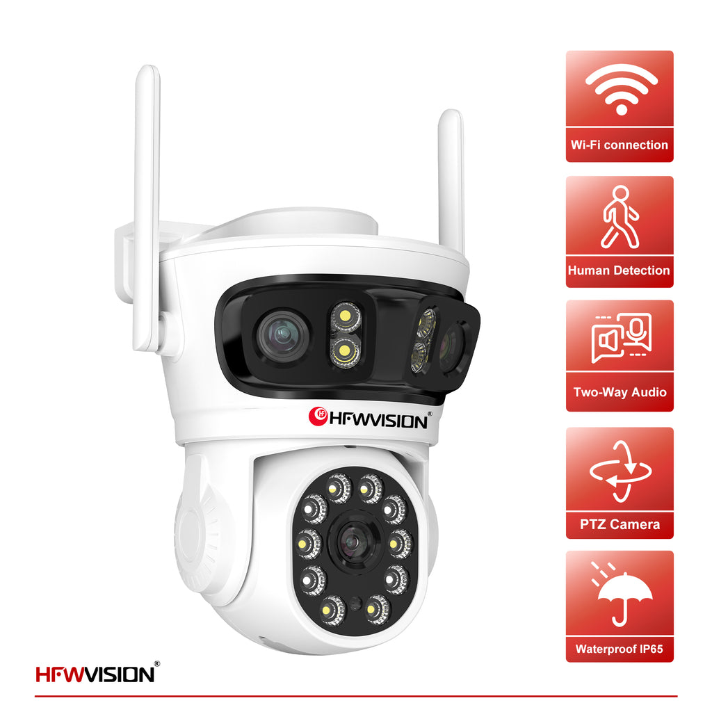 9MP Triple-Lens WiFi PTZ Security Camera — 360° Pan/Tilt, AI Human Tracking, Full-Color Night Vision