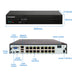 4-8-16 channel PoE NVR with AI recording, dimensions 255x210x42mm, featuring HDMI, VGA, USB, audio output, and PoE network interfaces for surveillance system.