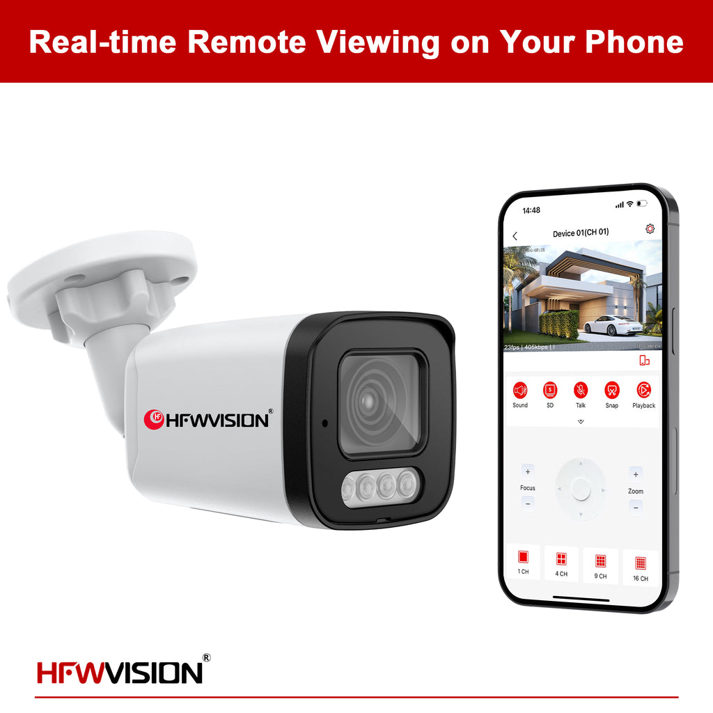 8MP Starlight Bullet POE Camera (NSW638) - Full Color Night Vision, Two-Way Audio