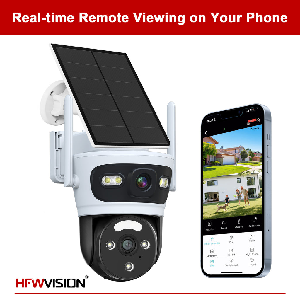 6MP Dual-Lens 4G LTE Solar Security Camera PTZ with 7W Solar Panel