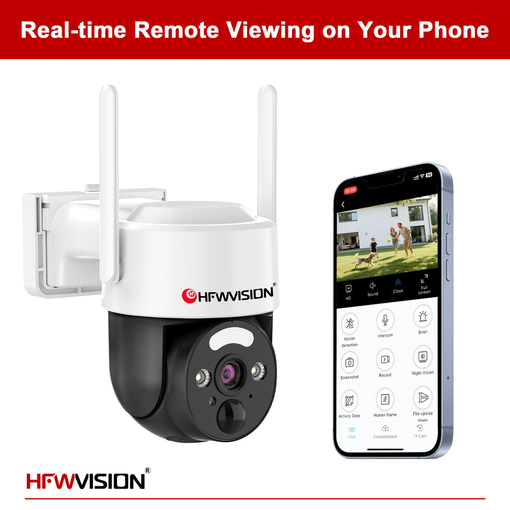 3MP 4G LTE Solar Security Camera with PTZ, PIR & 7W Solar Panel