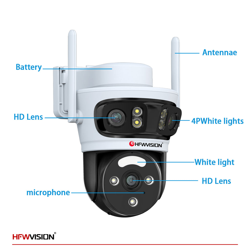 9MP Triple-Lens 4G LTE Solar Security Camera PTZ with 7W Solar Panel