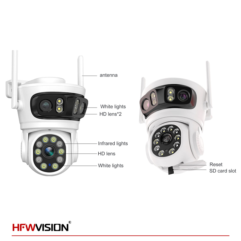 9MP Triple-Lens WiFi PTZ Security Camera — 360° Pan/Tilt, AI Human Tracking, Full-Color Night Vision