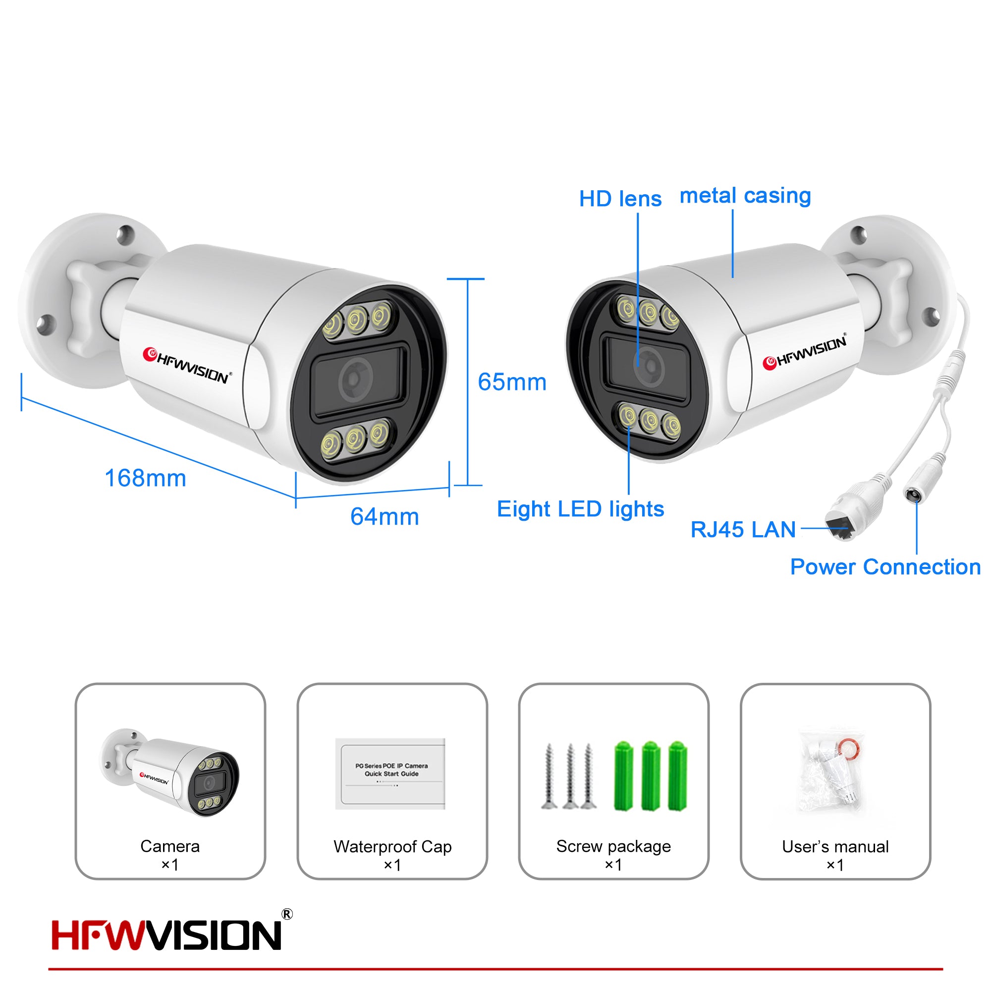 8MP Starlight Bullet POE Camera (NSW656) - Full Color Night Vision, Two-Way Audio