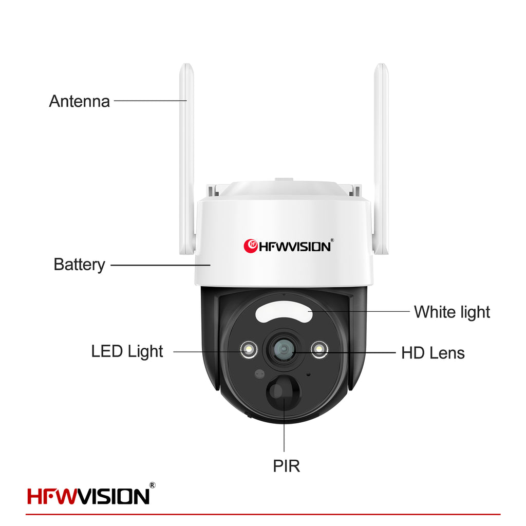 3MP 4G LTE Solar Security Camera with PTZ, PIR & 7W Solar Panel