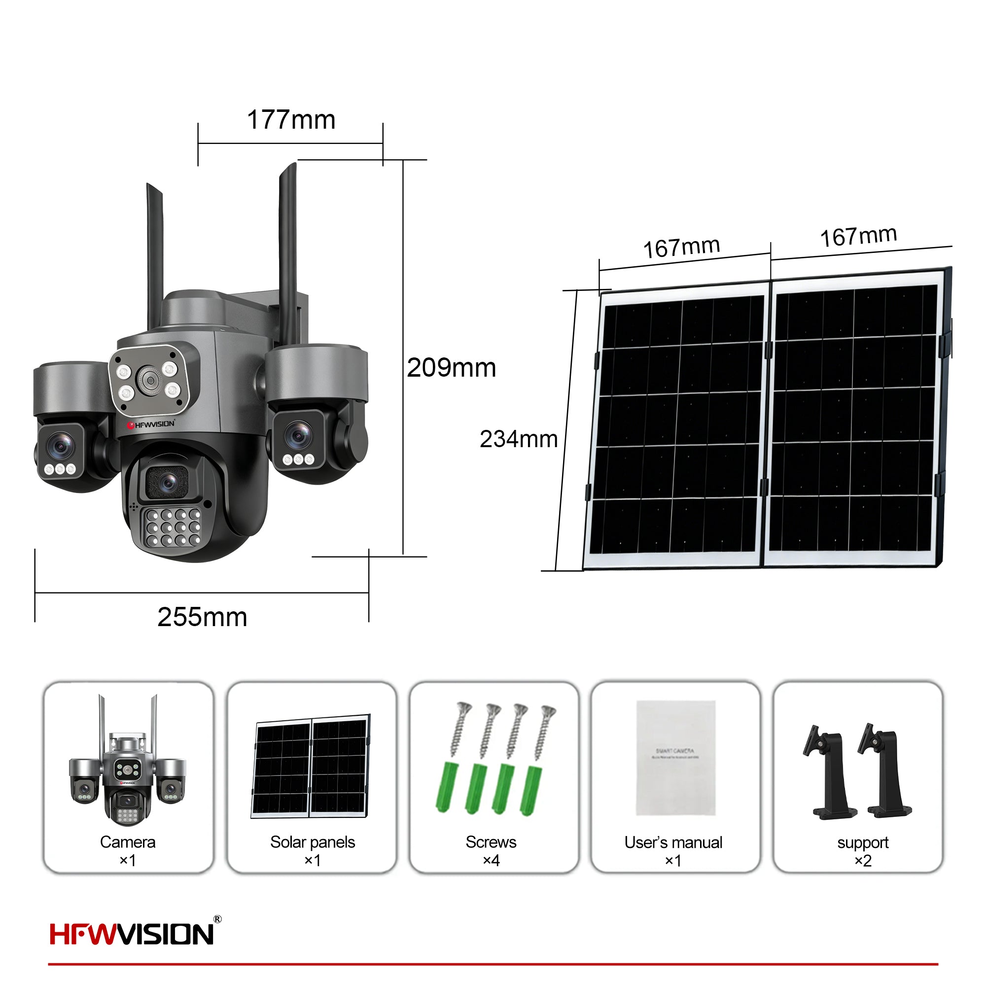 6MP Triple-Lens 4G Solar Security Camera AOV with 14W Solar Panel & Full-Color Night Vision