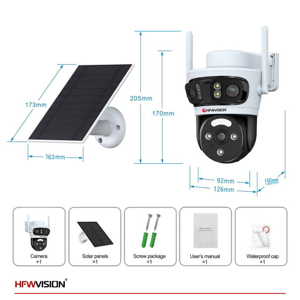 9MP Triple-Lens 4G LTE Solar Security Camera PTZ with 7W Solar Panel