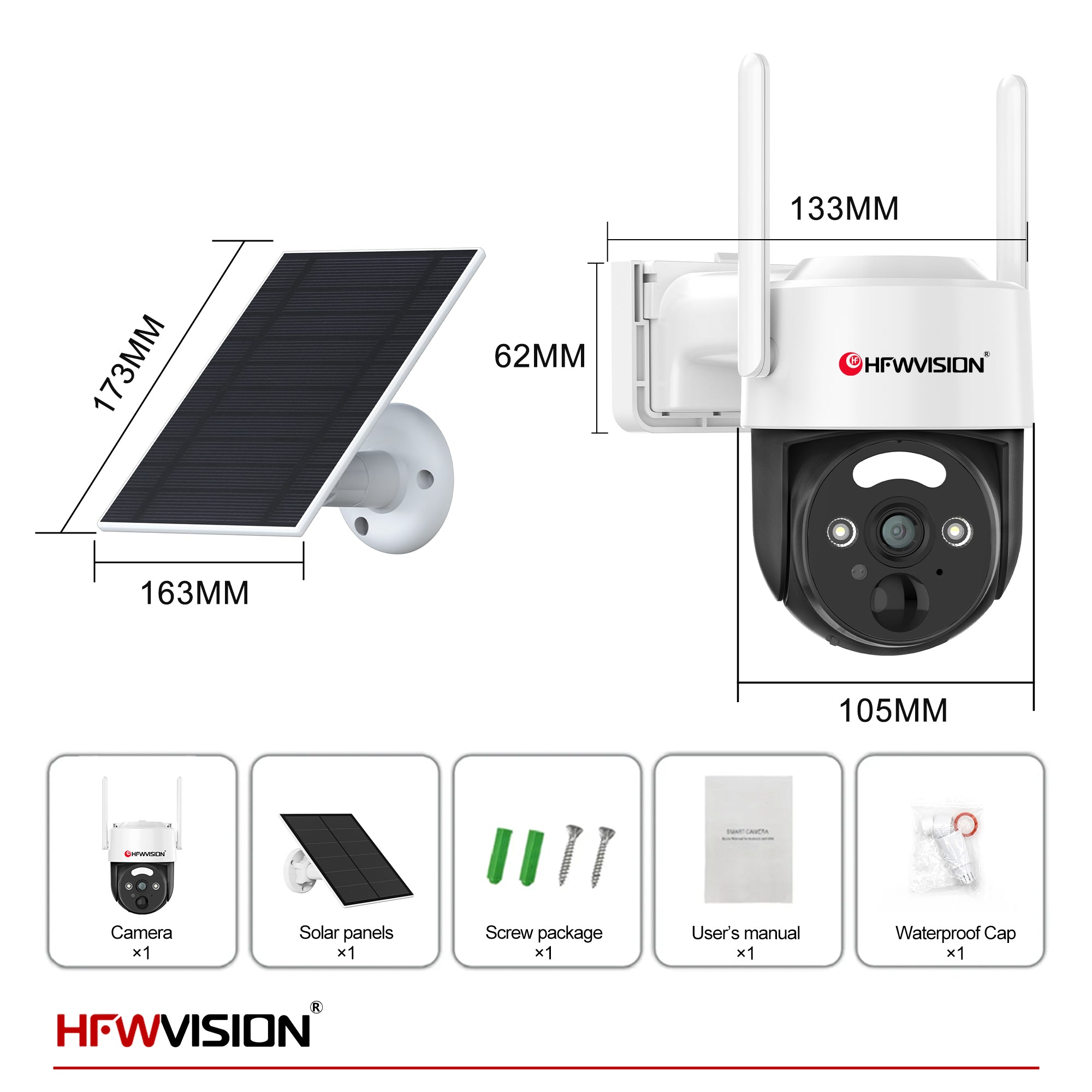 3MP 4G LTE Solar Security Camera with PTZ, PIR & 7W Solar Panel