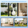 HFWVISION dual-view window security camera monitoring indoor and outdoor areas simultaneously